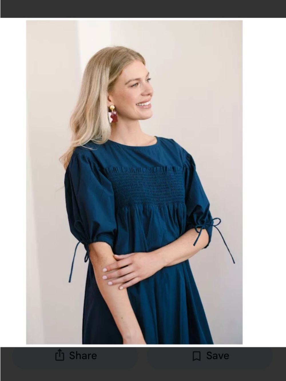 Sunshine Tienda Katrin Navy Cotton Smocked Dress